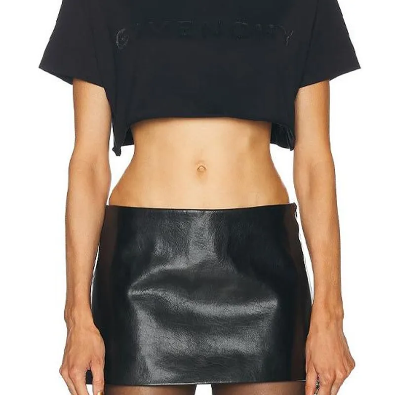 Givenchy Logo Detailed Cropped T Shirt-4