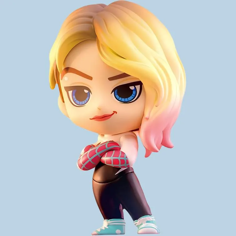 Hot Toys Marvel Spider Man, Gwen Chibi Figures-1