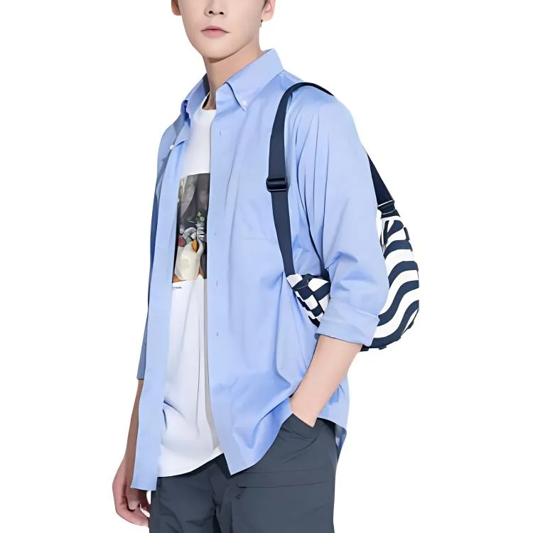 UNIQLO Shirts Unisex 64 Lake Blue-1