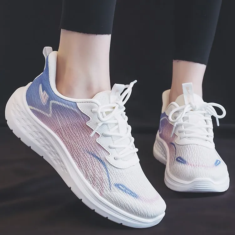 Warrior Breathable And Slip Resistant Low Top Casual Shoes Women's White Pink Blue-8