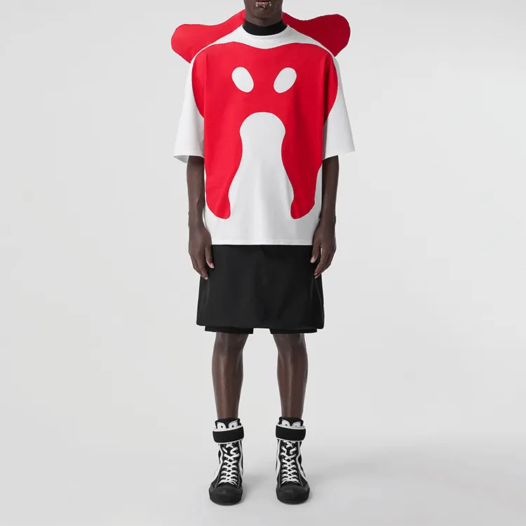Burberry Abstract Print Cotton Oversized T Shirt-1