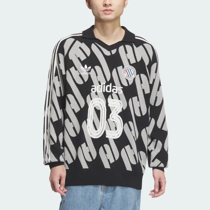 Adidas Originals ADCBC FW24 POLO U Adicolor Sweatshirt Unisex Black/Medium Heather Gray-1