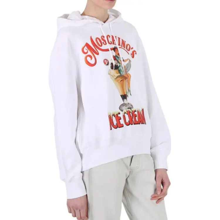 MOSCHINO Logo Print Drawstring Hoodie-2