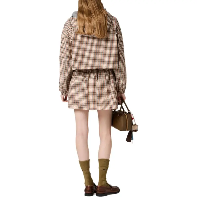 MIU MIU Gingham check Mini Skirt-5