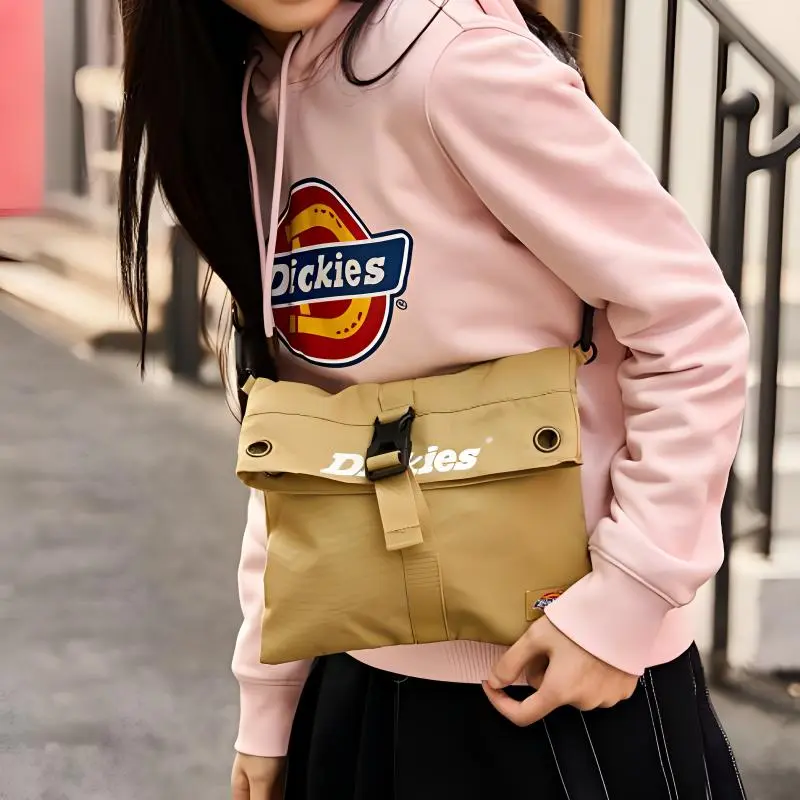 Dickies Cotton Shoulder Bag Crossbody Bag Unisex Khaki-3