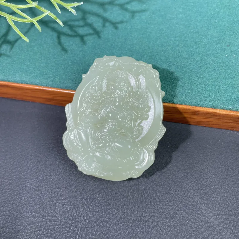 BUDOUXIAOAI Pendants White Jade/Pale Greenish White Jade Unisex-2