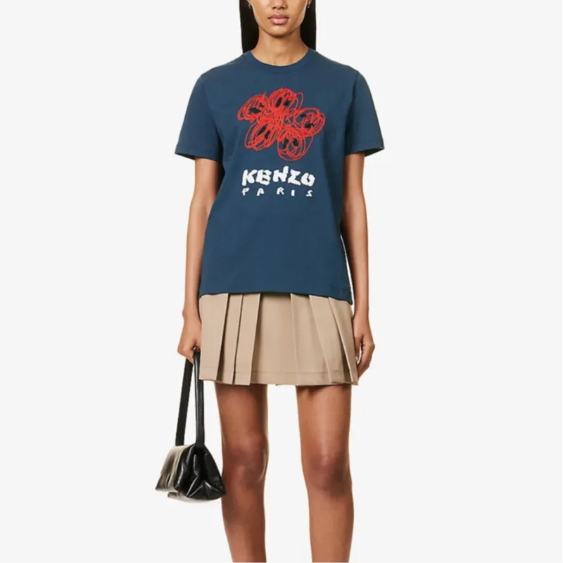 KENZO Graphic Printed Crewneck T Shirt-1