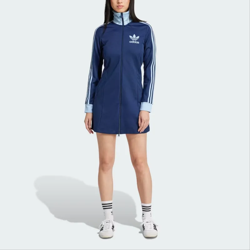 Adidas Originals ADICOLOR3 Stripes SS25 Long Sleeved Dress Women's Midnight Indigo-2