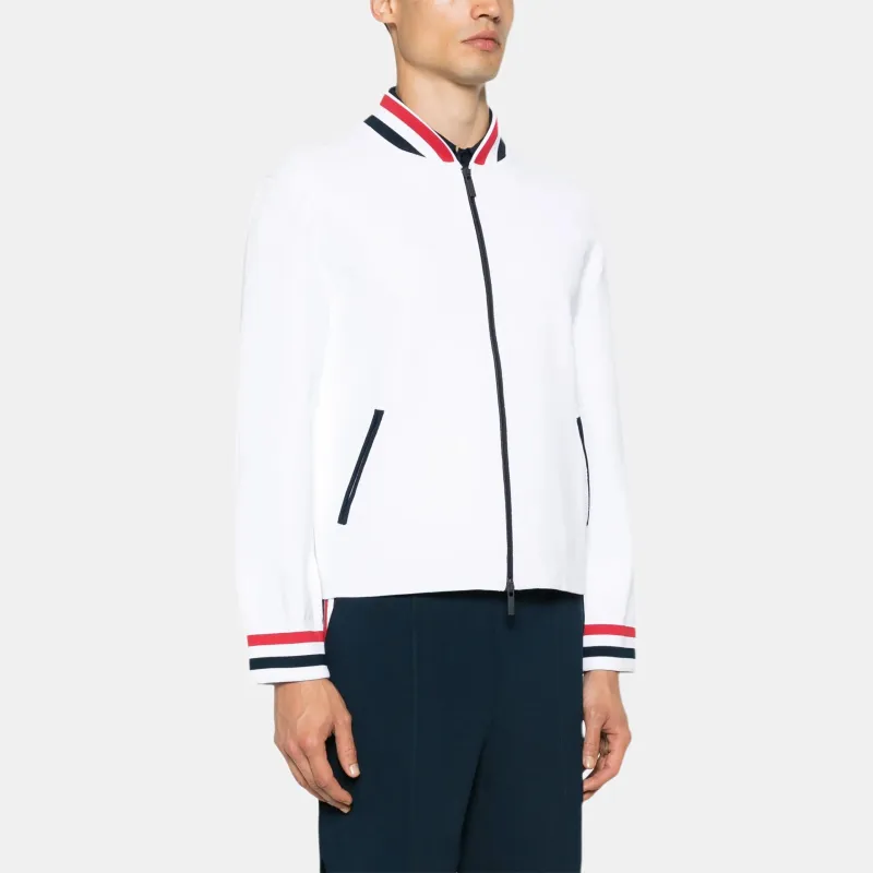 THOM BROWNE RWB stripe Knitted Bomber Jacket-2