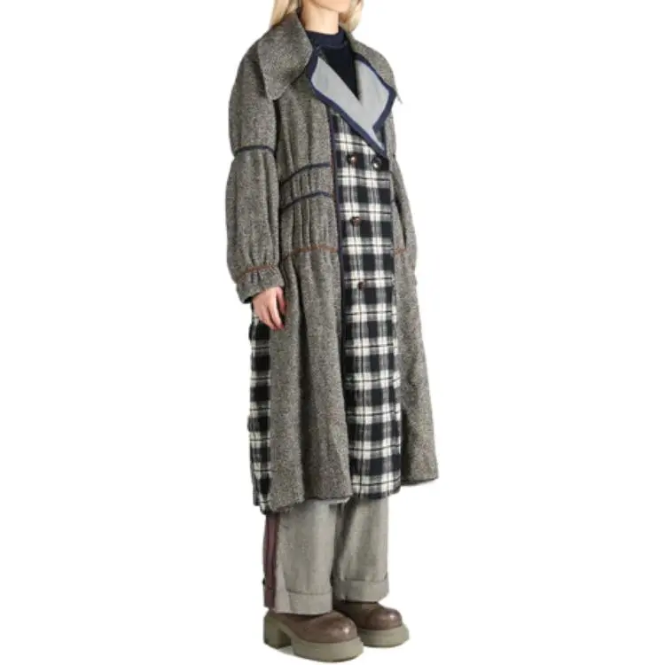 COMMUNS Checked Wool Coat-2