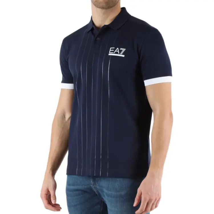 EMPORIO ARMANI EA7 SS24 Polo Shirt Men's Navy Blue-5