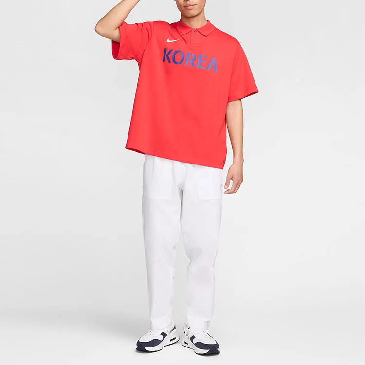 Nike Polo Shirt Men's Global Red White Color-2