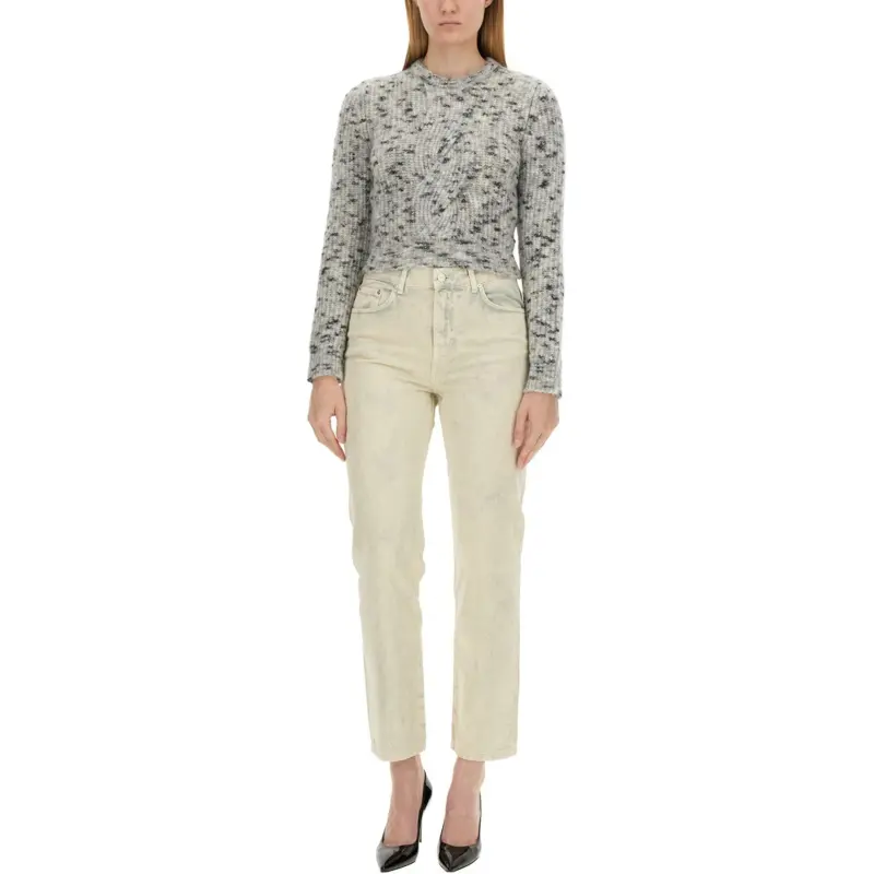 MOSCHINO Jeans Crewneck Cropped Jumper-2