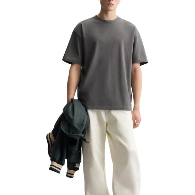 ZARA T Shirts Men Coal Gray-2