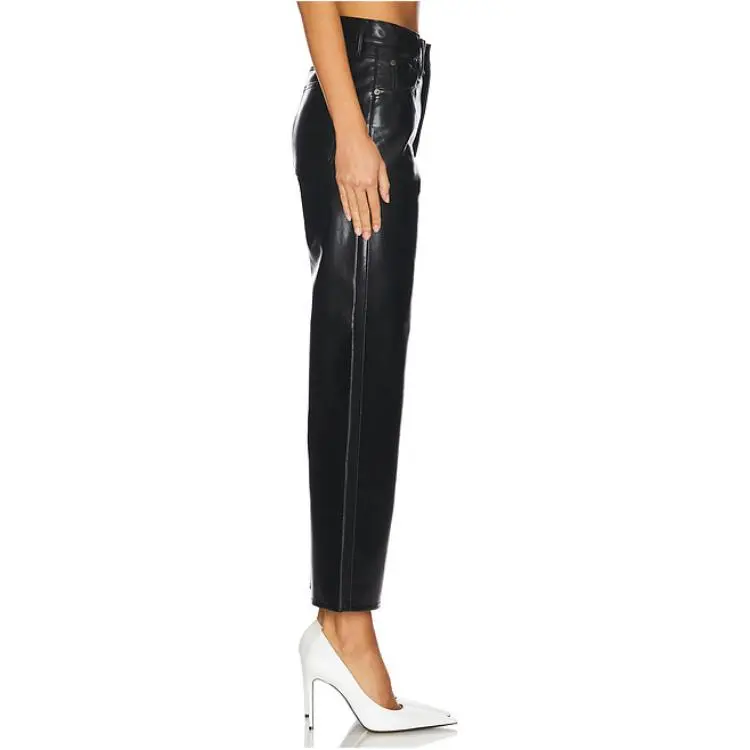 AGOLDE Leather Pants Women's Black-3