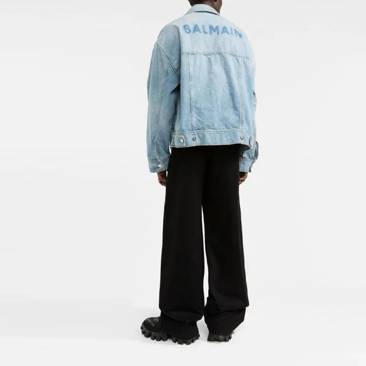 BALMAIN SS22 Denim Jacket Men's Blue-2