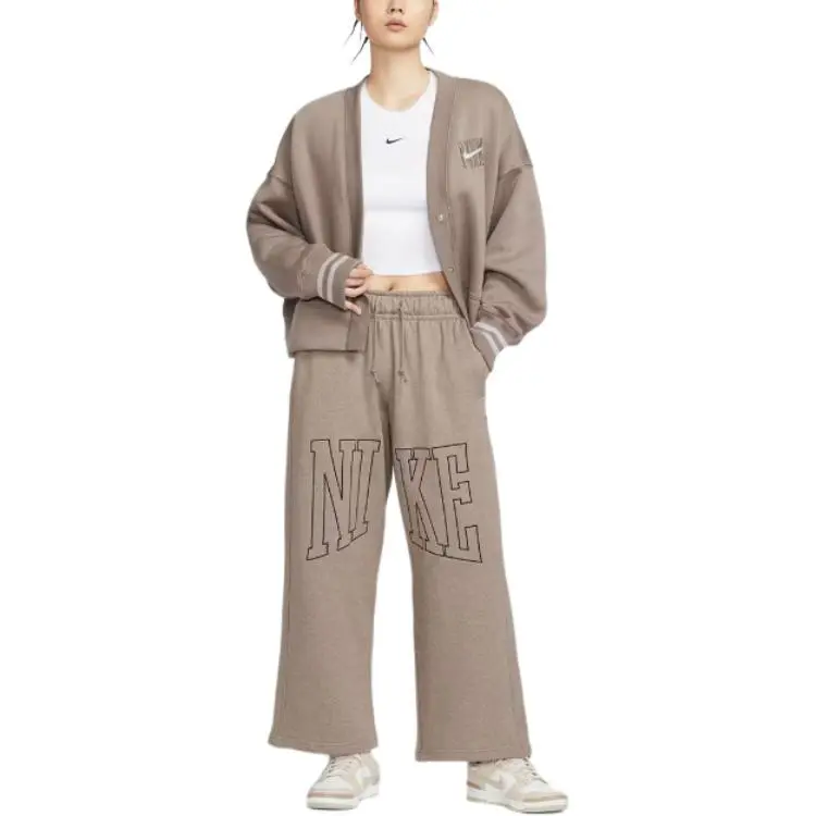 Nike Swoosh AS W NSW S TR EET OH FLC Knitted Sports Pants Women's Mink Brown-2