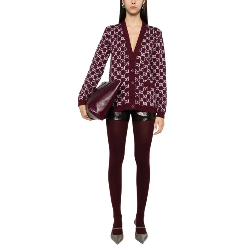 GUCCI Reversible Gg Jacquard Button Up Cardigan-1