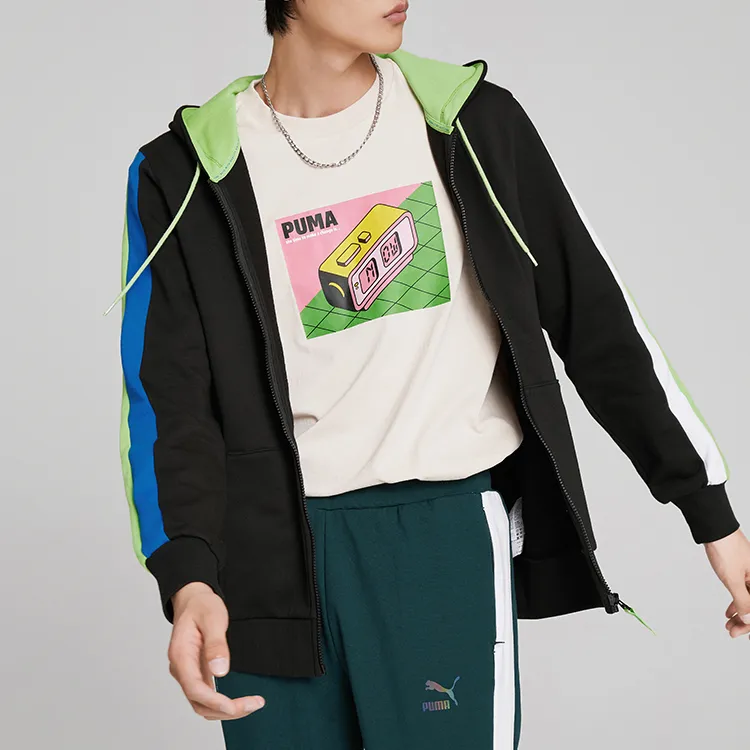 PUMA CLSX ColBlock Sweatshirts Men Black-3