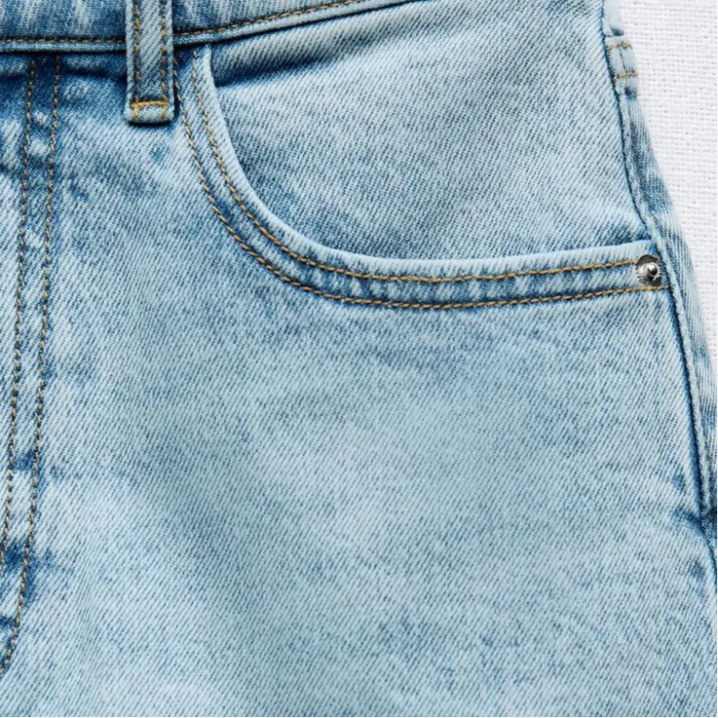 ZARA Denim Shorts Women's Medium Blue-2