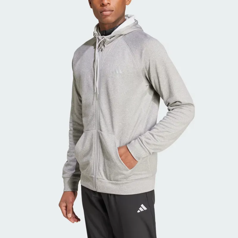 Adidas Game And Go Big Logo 3 Stripes Full Zip Hoodie-2