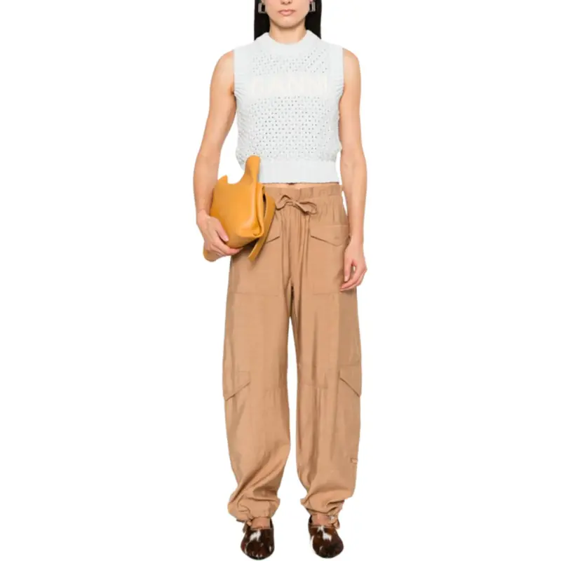 GANNI Pocket Detailed Drawstring Trousers-2