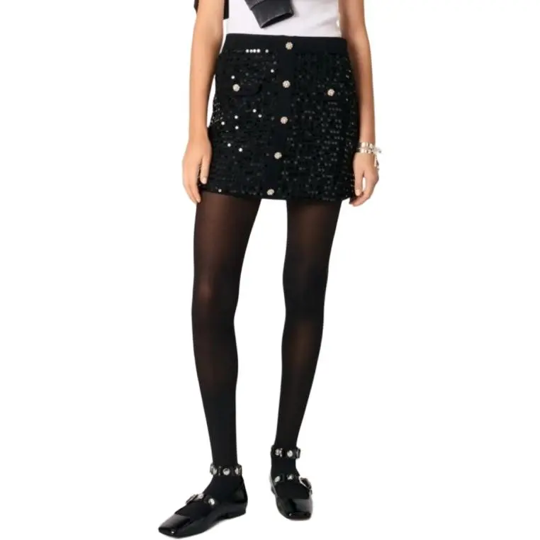 Maje Sequinned Mini Skirt-2