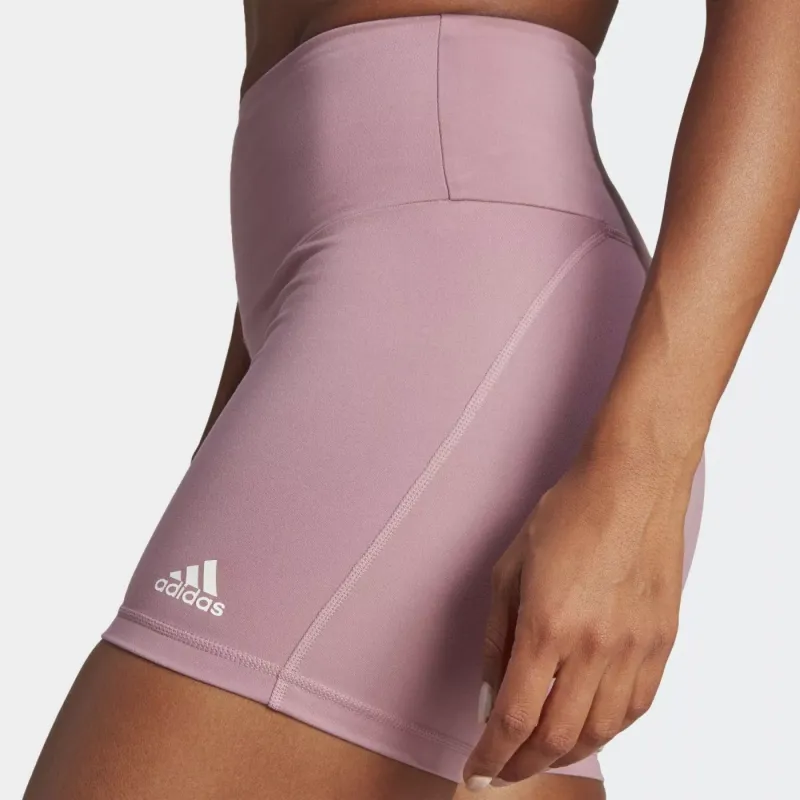 Adidas Women's Yoga Essentials High Waisted Short Leggings Wonder Orchid-4