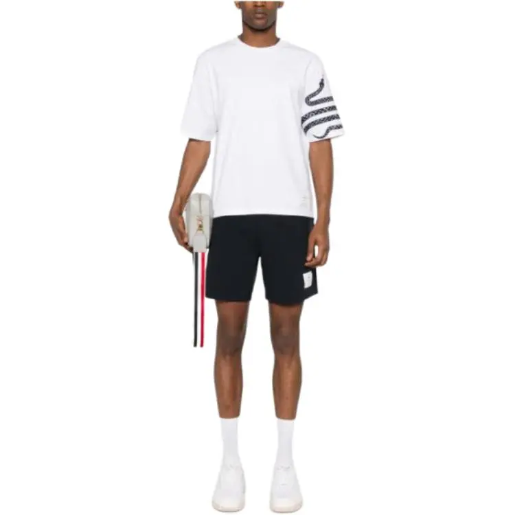 THOM BROWNE Snake Embroidered Crewneck T Shirt-6