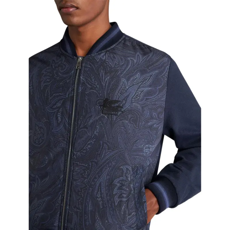 ETRO Logo Embroidered Zipped Bomber Jacket-4