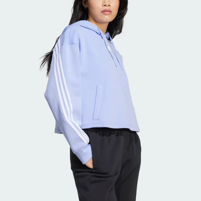 Adidas Future Icons FW24 3-Stripes Hoodie Sweatshirt Women's Blue Purple-3