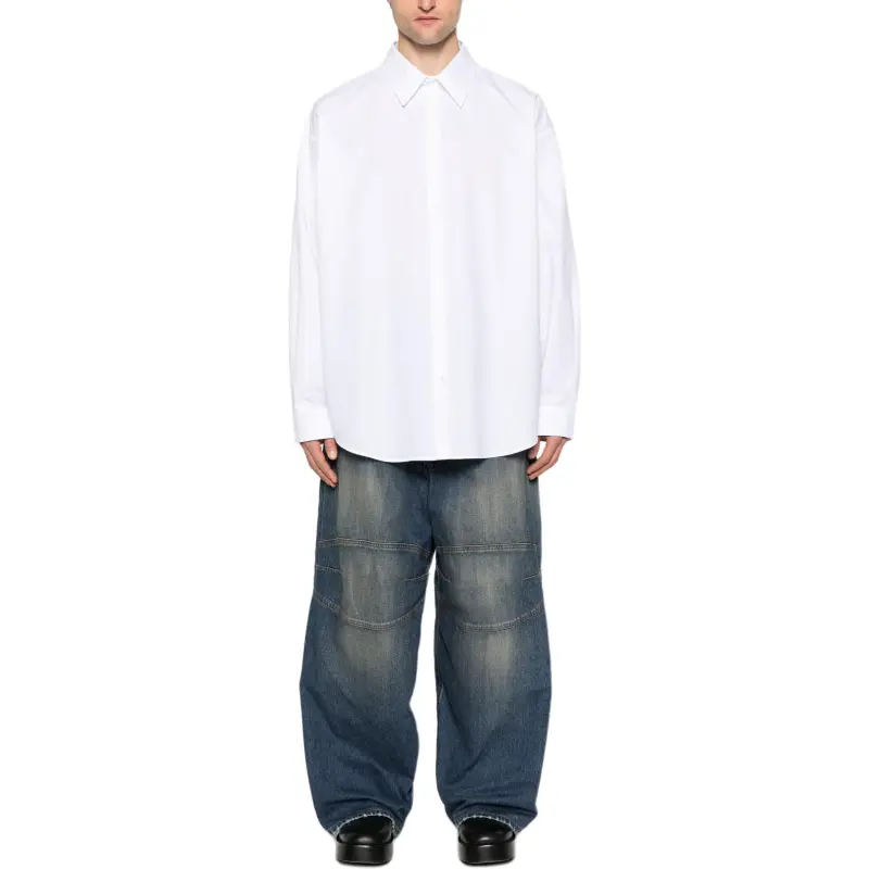 Balenciaga Logo Embroidered Long Sleeved Shirt-1