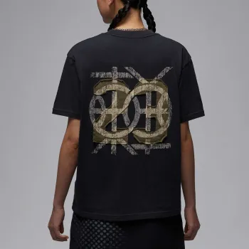 Jordan Drop Shoulder Sleeve T Shirt Women's Gray Black/Medium Olive Green