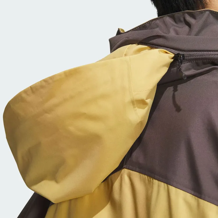 Adidas Waterproof And Windproof Windbreaker Jacket Men's Light Yellow-5