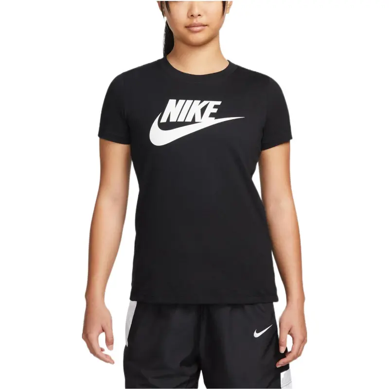 Nike Women'ss Retro Logo Print Crewneck Casual T-Shirt Black-2