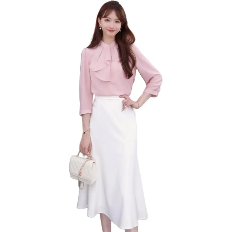 GOELIA Two Piece Skirt Sets Women's 11R Light Pink-1