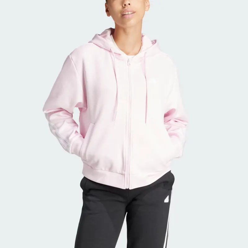 Adidas Future Icons FW24 3-Stripes Full Zip Sweatshirt Women's Transparent Pink-1