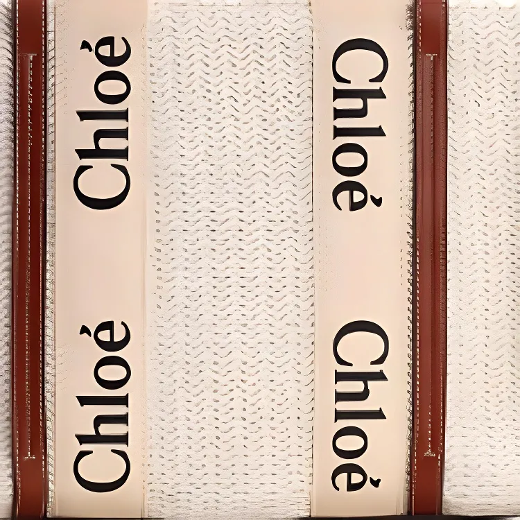 Chloe Woody Knitted Fabric, Recycled Cotton, Calfskin Trim Tote Bag, Shopping Bag, Shoulder Bag Women's Brown-3