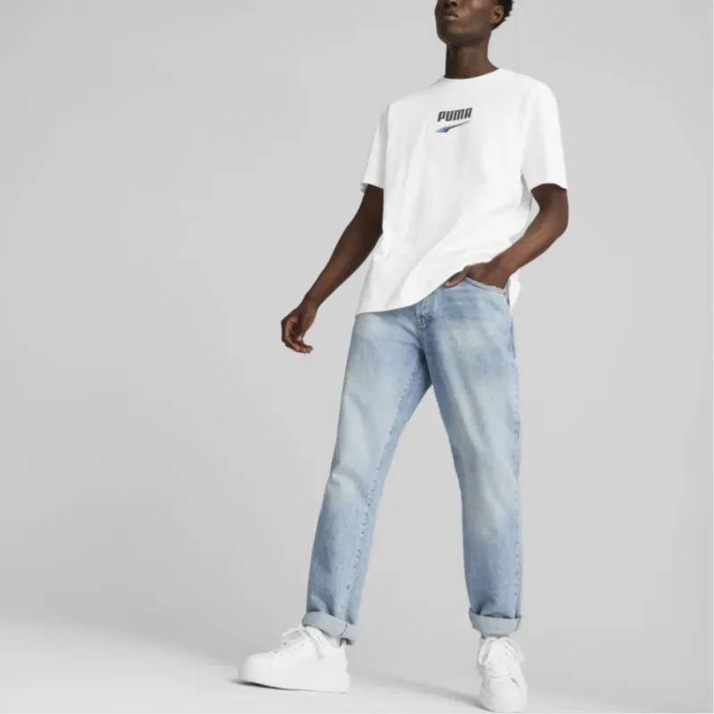 PUMA DOWNTOWN DOWNTOWN Logo Tee T-Shirt Men's White-4