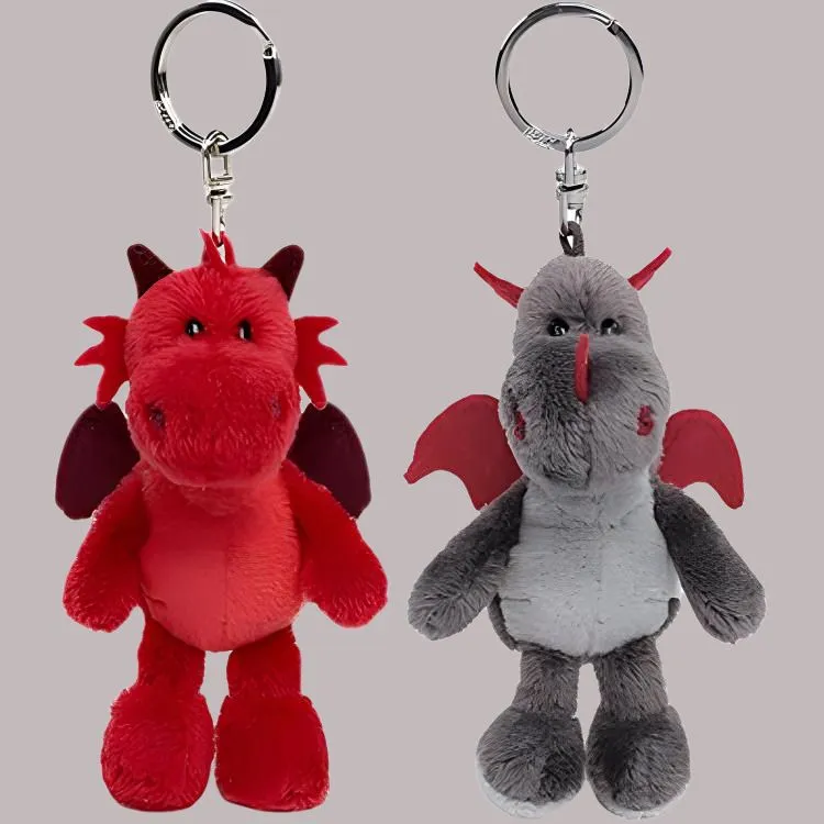 NICI Red Dinosaur Gray Dinosaur Combo Dolls Plush Pendant 10cm Height-1