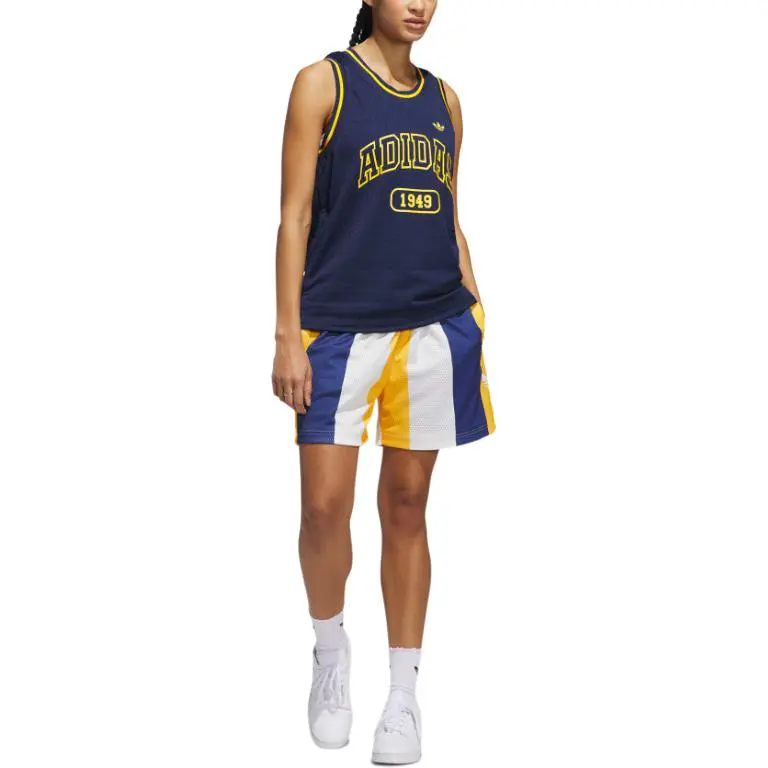 Adidas Originals SS25 BASKETBALL Casual Shorts Unisex Dark Blue/White/Yellow-3
