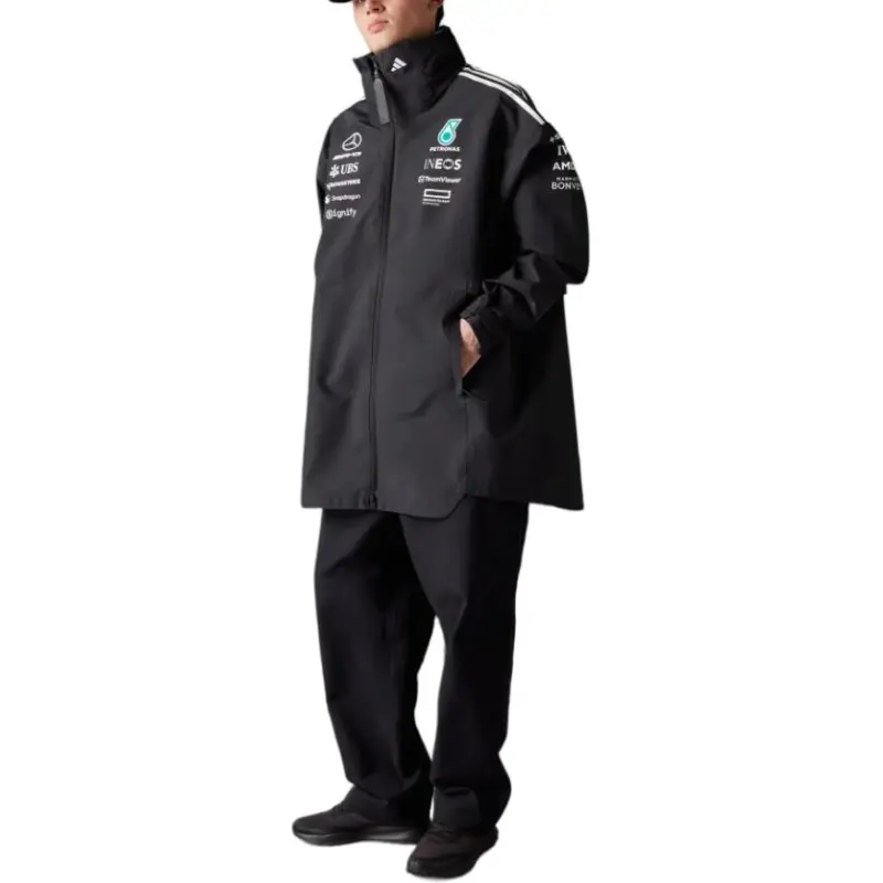 Adidas x MERCEDES-AMG PETRONAS F1 TEAMMYSHELTER SS25 Motorsport Jacket Men's Black/White-2