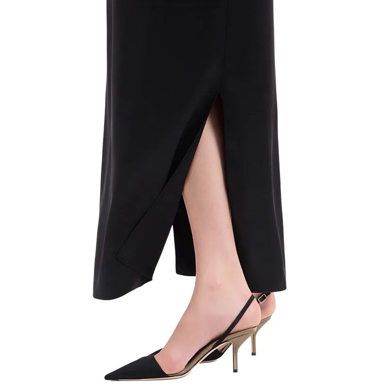 GIORGIO ARMANI Double faced Silk satin Long Dress-5
