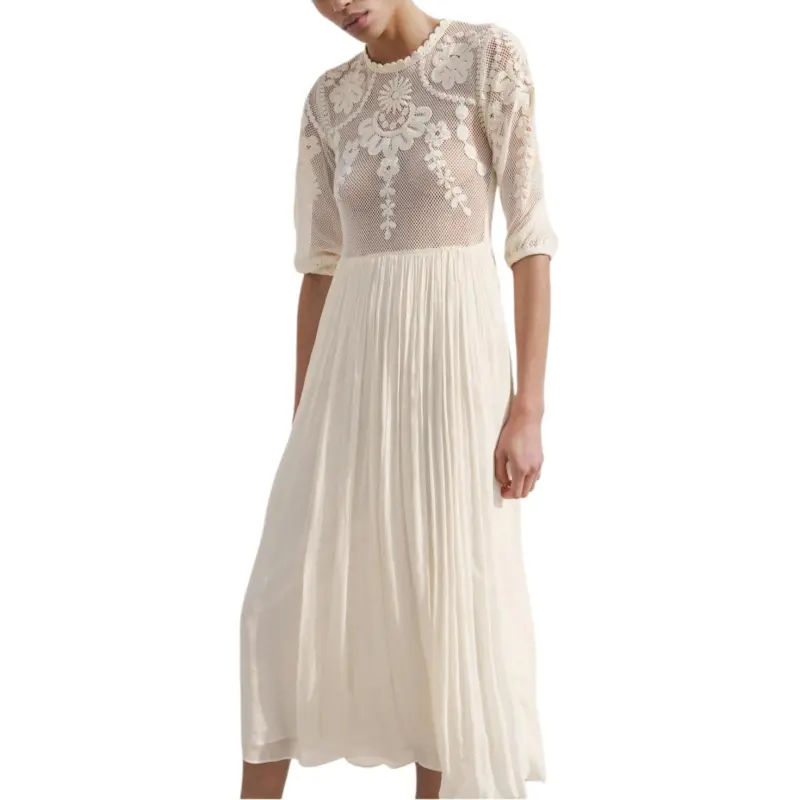 ZARA ZW Series Long Sleeved Dress Women's Raw White-1