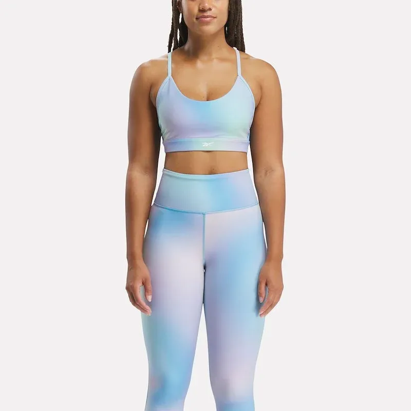 Reebok Lux Printed Strappy Bra Bra Women's Cyan-2
