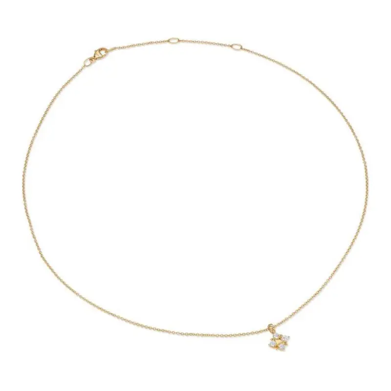 David Yurman 18kt Yellow Gold Modern Renaissance Pyramid Diamond Pendant Necklace 1.1mm-2