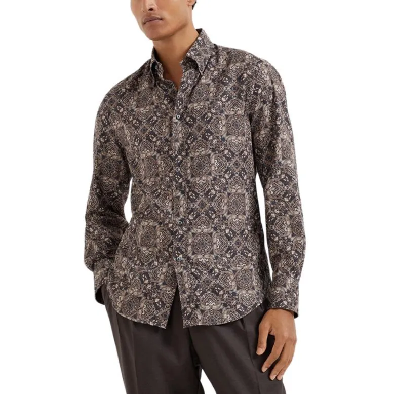 Brunello Cucinelli SS25 Shirt Men's Steel Gray-2