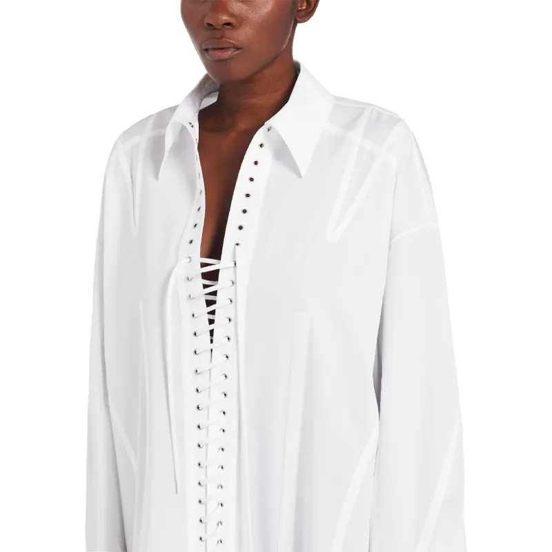 PRADA SS22 Long-Sleeved Dresses Women's White-3
