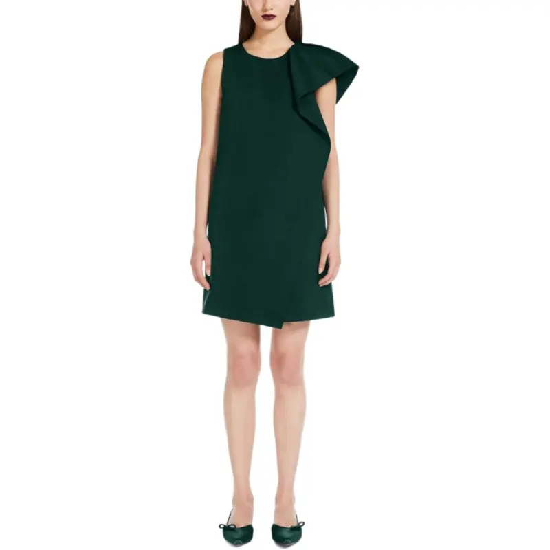 MaxMara Studio Edmea Collection Short Radzmir Dress Sleeveless Dress Women's Green-2