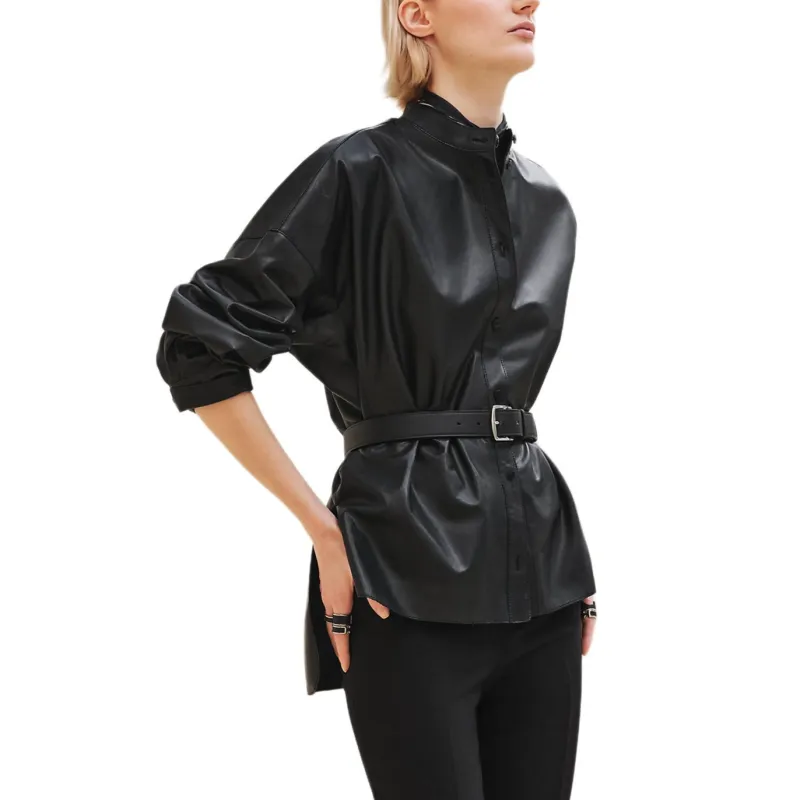 HERMES FW24 Leather Jacket Women's Black-2